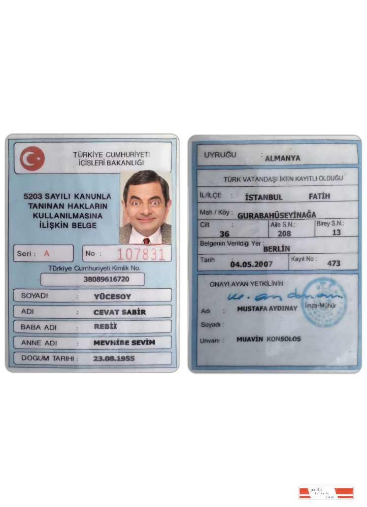 Turkey ministry of internal affairs ID card
